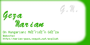 geza marian business card